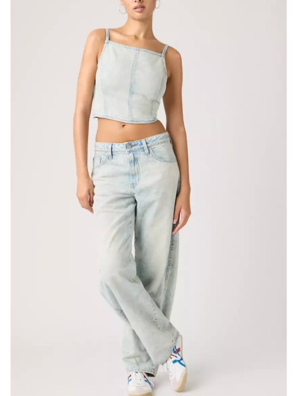 New Levi's Premium 25x32 Baggy Dad Barrel Women's Jeans Cielito Lindo Acid Light